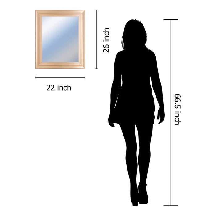 Classy Living Traditional Elegance Wall Mirror 22"x26", Rose Gold