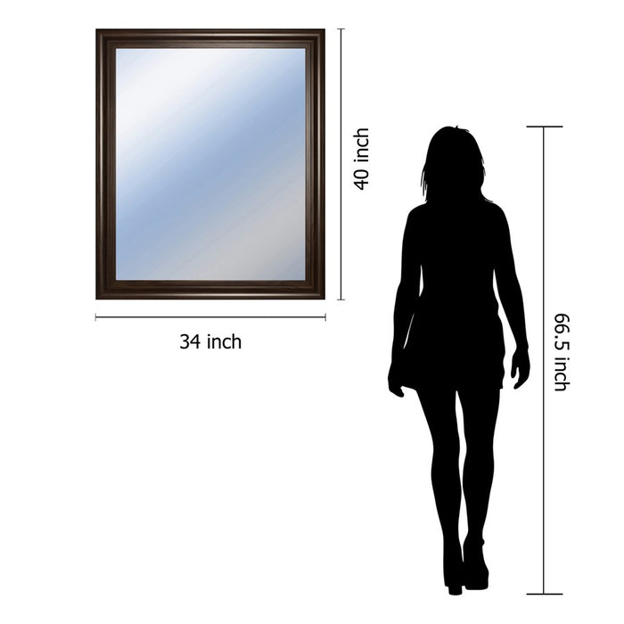 Classy Living Traditional Elegance Wall Mirror 34"x40", Cinnamon Mocha