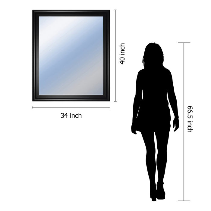 Classy Living Traditional Elegance Wall Mirror 34"x40", Black Frame