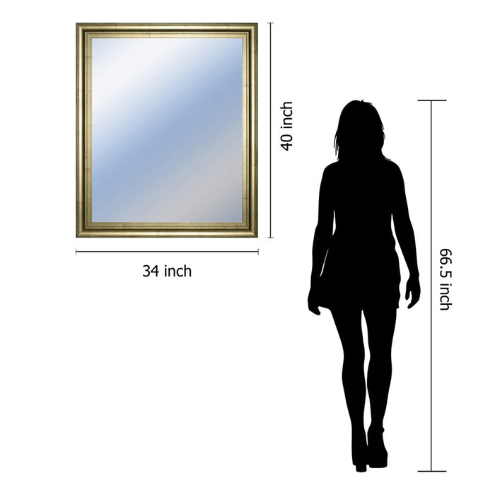 Classy Living Traditional Elegance Wall Mirror 34"x40", Soft Gold Frame
