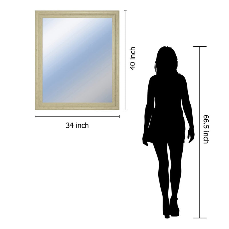 Classy Living Traditional Elegance Wall Mirror 34"x40", Ivory Bliss
