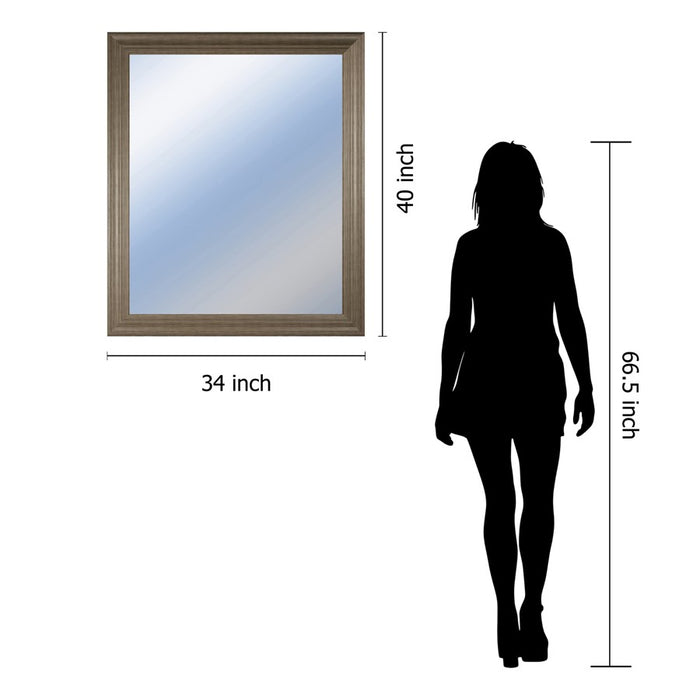 Classy Living Traditional Elegance Wall Mirror 34"x40", Tranquil Ash