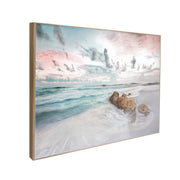 Classy Living Mesmerizing Blush Tide 32"x48" Gloss Canvas, Beige/Black