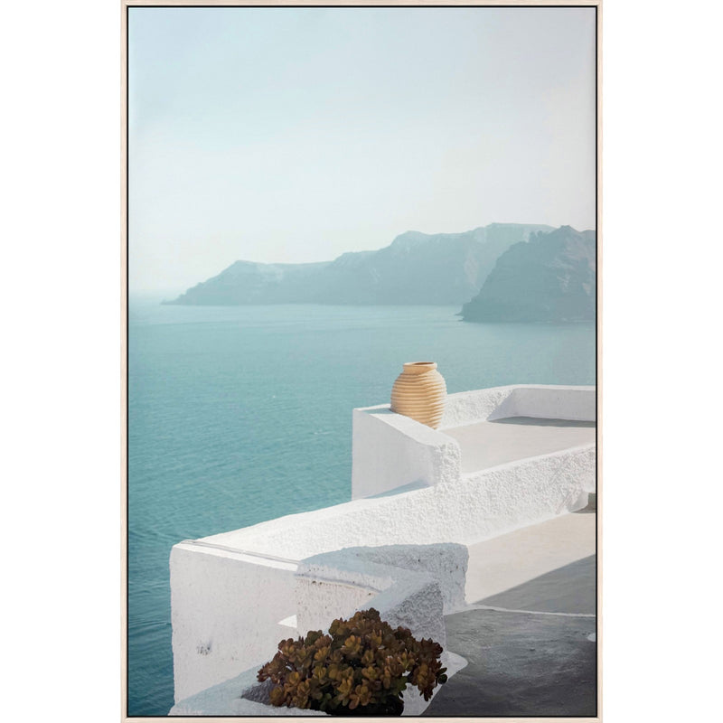 Classy Living Mesmerizing Aegean Terrace 48"x32", White/Blue/Beige