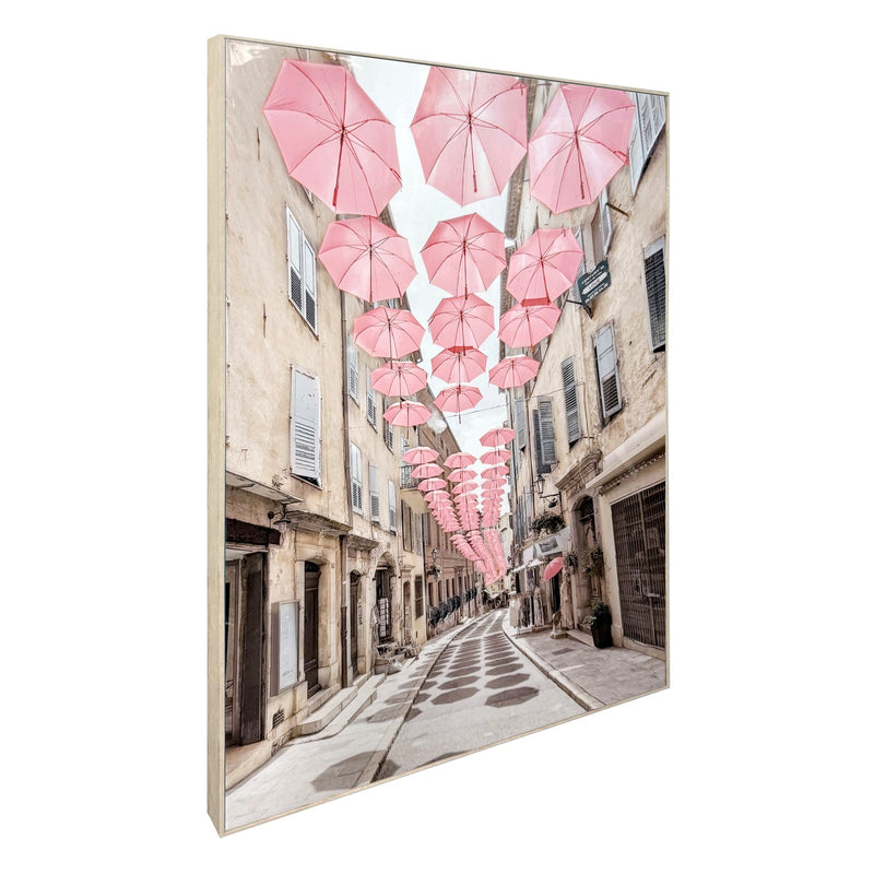 Classy Living Enchanting Pink Umbrellas, Pink/Ivory/Taupe/Gray