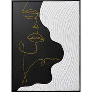 Classy Living Dramatic Contour Muse II 32"x24", Black/White/Gold