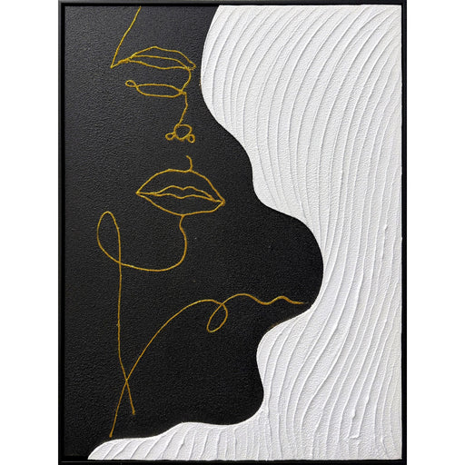 Classy Living Dramatic Contour Muse II 32"x24", Black/White/Gold