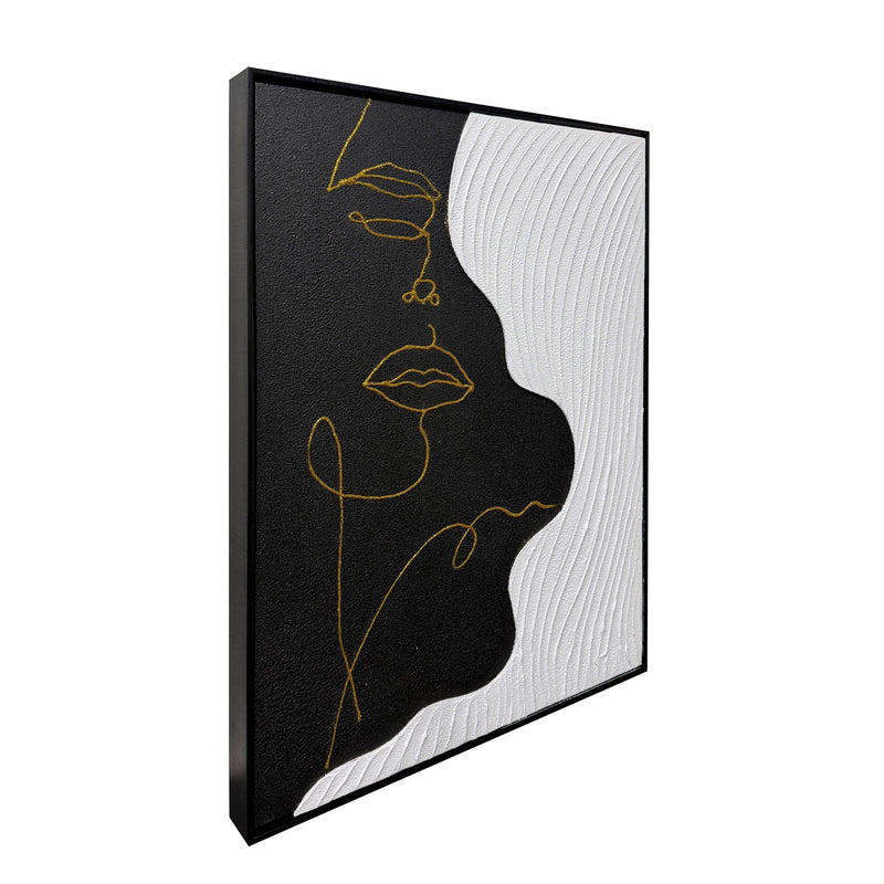 Classy Living Dramatic Contour Muse II 32"x24", Black/White/Gold