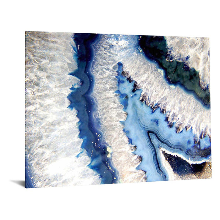 Classy Living Blue Quartz I Frameless Glass Wall Art 60"x40", Multi