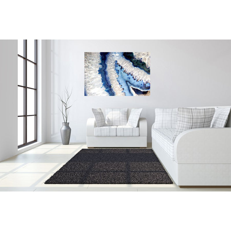 Classy Living Blue Quartz I Frameless Glass Wall Art 60"x40", Multi