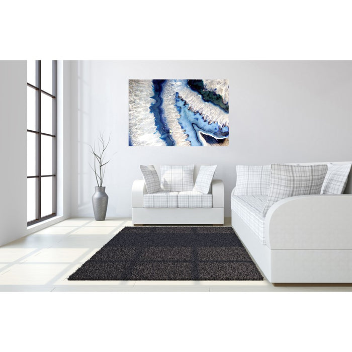 Classy Living Blue Quartz I Frameless Glass Wall Art 60"x40", Multi