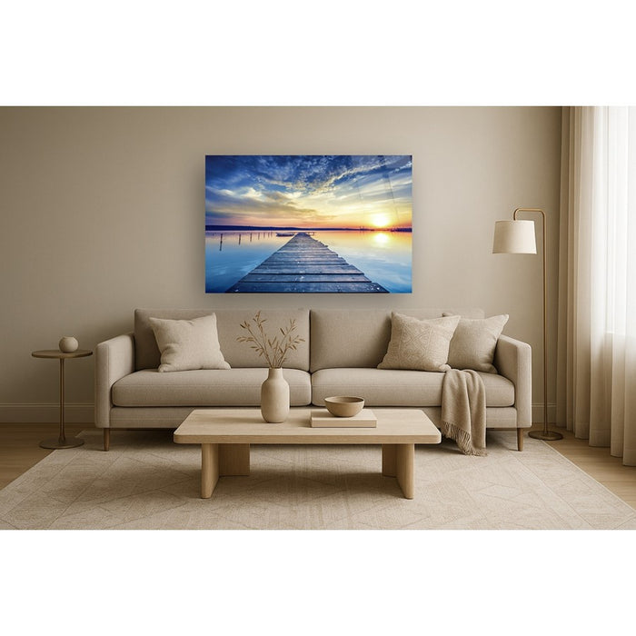 Classy Living Peaceful Panoramaless Glass Wall Art 60"x40", Multi