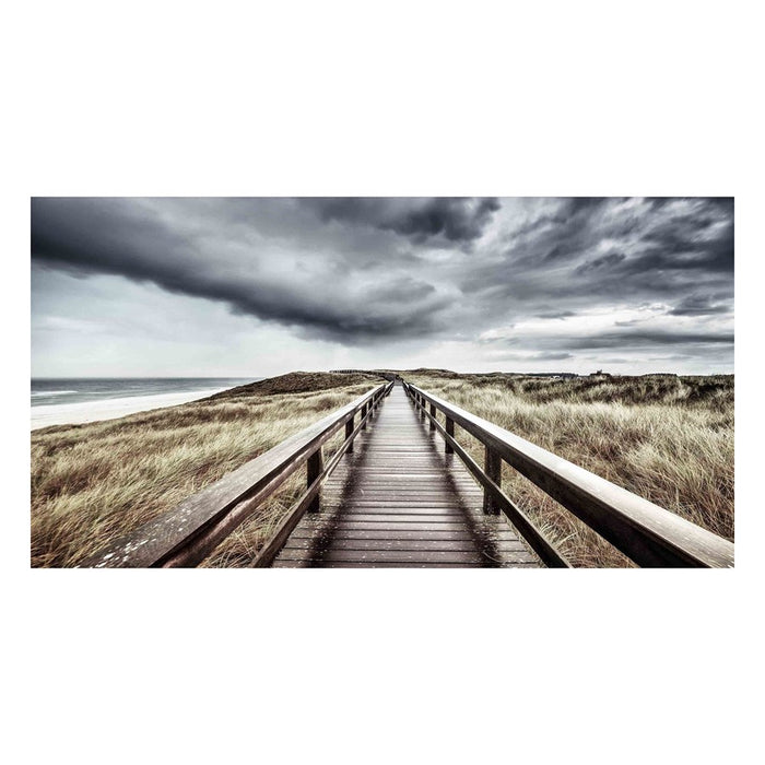 Classy Living Beach Boardwalk Frameless Glass Wall Art 60"x40", Multi