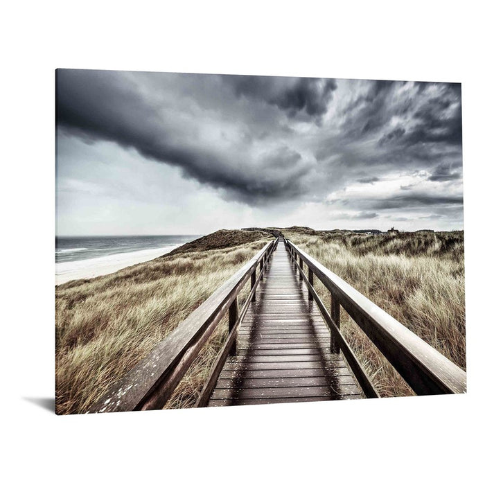 Classy Living Beach Boardwalk Frameless Glass Wall Art 60"x40", Multi
