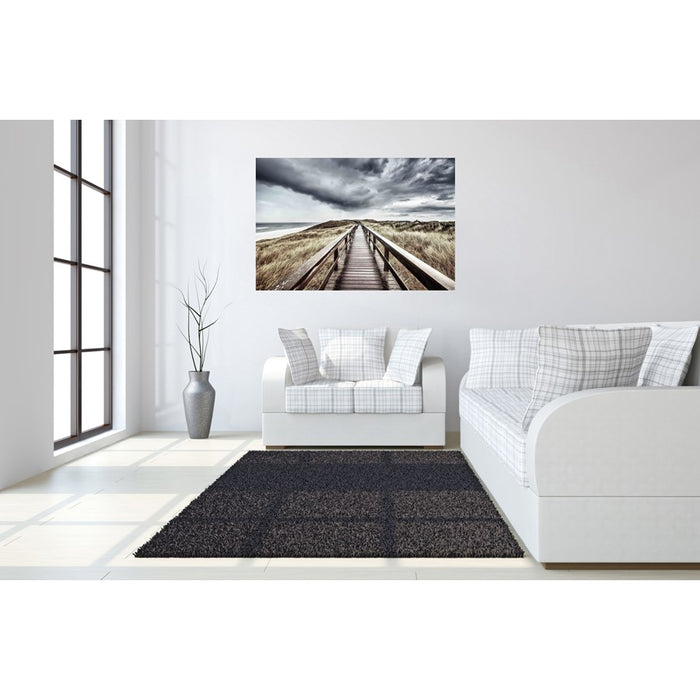 Classy Living Beach Boardwalk Frameless Glass Wall Art 60"x40", Multi