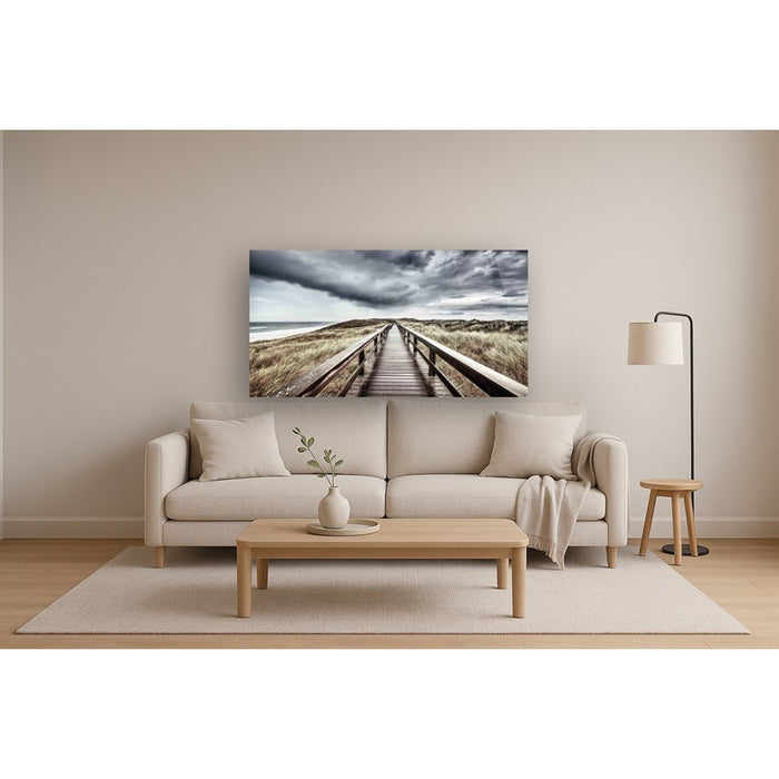 Classy Living Beach Boardwalk Frameless Glass Wall Art 60"x40", Multi