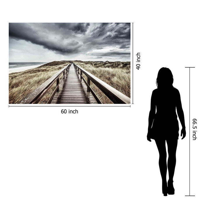 Classy Living Beach Boardwalk Frameless Glass Wall Art 60"x40", Multi