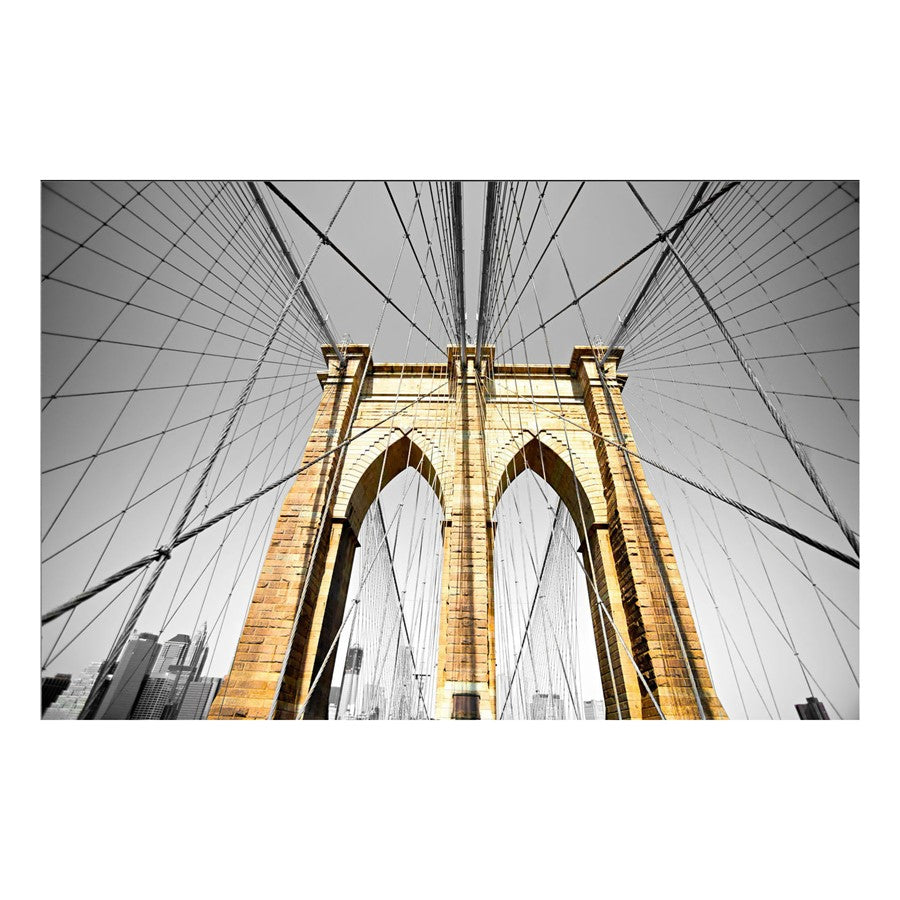Classy Living Brooklyn Bridge,Tempered Glass Wall Art 60"x40", Multi - SF1220