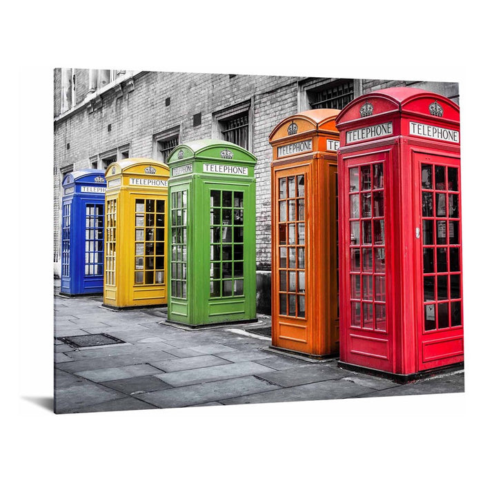 Classy Living Phone Booths,Tempered Glass Wall Art 60"x40", Multi