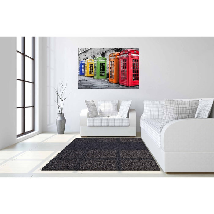 Classy Living Phone Booths,Tempered Glass Wall Art 60"x40", Multi
