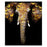 Classy Living Gold Tribal Elephantless Glass Wall Art 40"x60", Multi