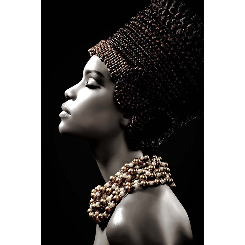 Classy Living Sultry Profile Frameless Glass Wall Art 40"x60", Black