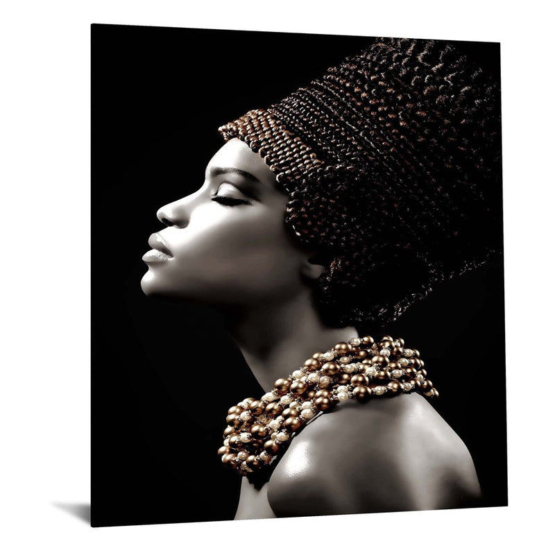 Classy Living Sultry Profile Frameless Glass Wall Art 40"x60", Black