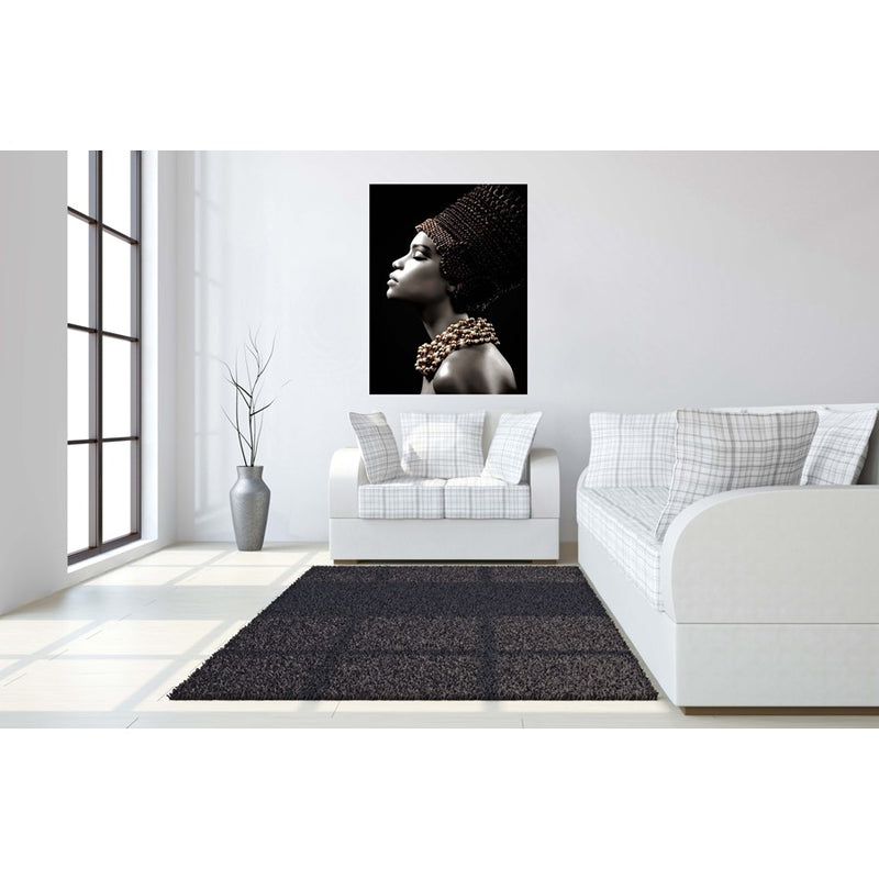 Classy Living Sultry Profile Frameless Glass Wall Art 40"x60", Black