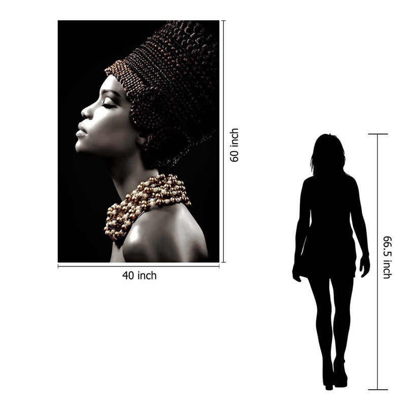 Classy Living Sultry Profile Frameless Glass Wall Art 40"x60", Black