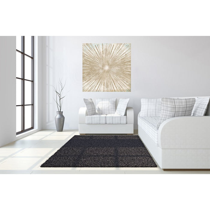 Classy Living Gold Sunburst Frameless Glass Wall Art 50"x50", Multi
