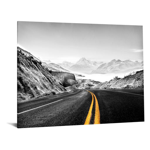 Classy Living Mountain Road Frameless Glass Wall Art 60"x40", Multi