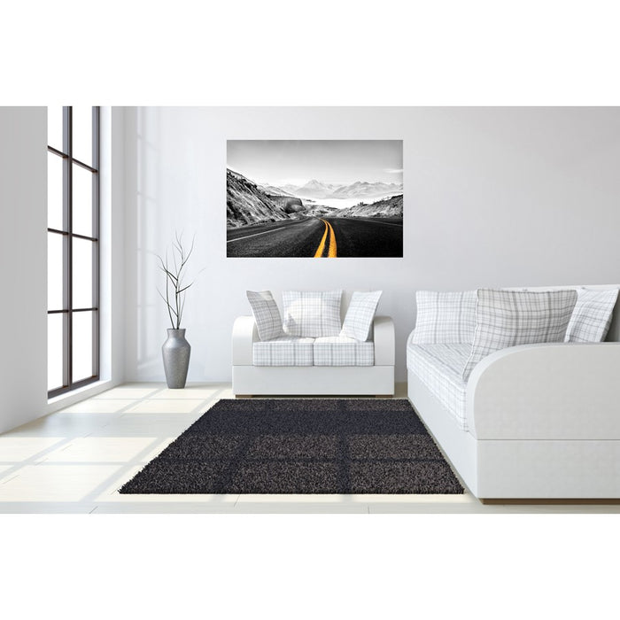 Classy Living Mountain Road Frameless Glass Wall Art 60"x40", Multi