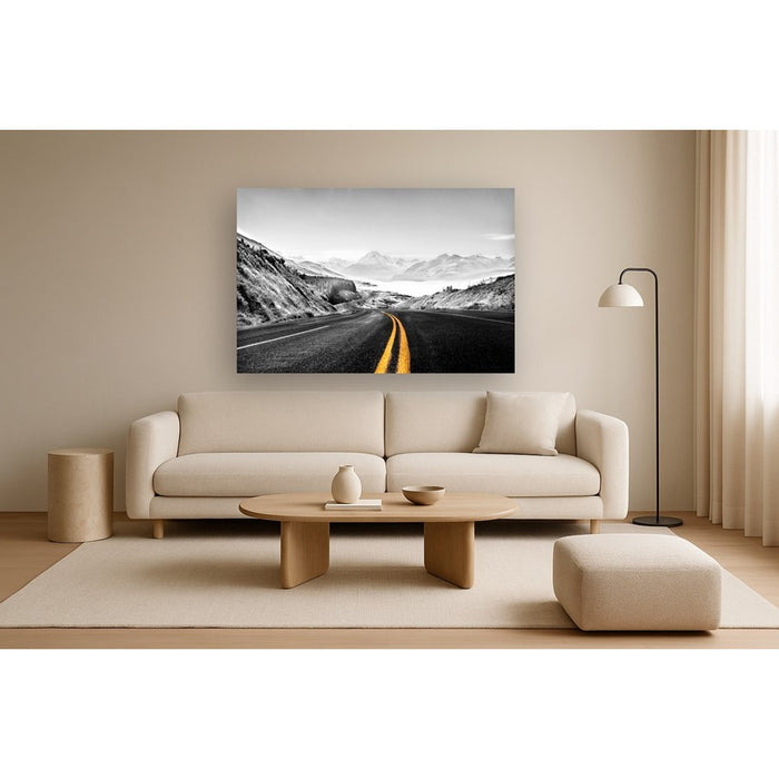 Classy Living Mountain Road Frameless Glass Wall Art 60"x40", Multi
