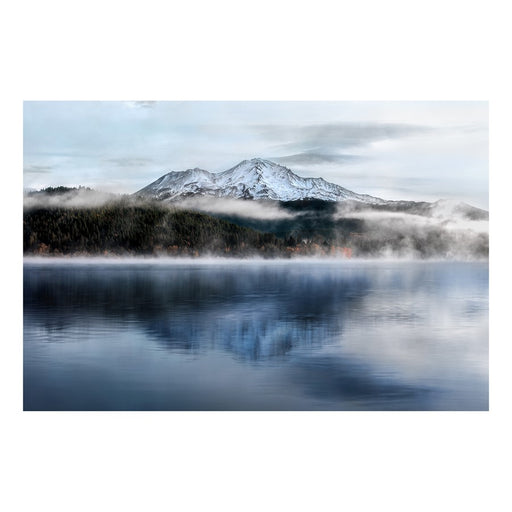 Classy Living Mountain Lake Frameless Glass Wall Art 60"x40", Blue - SF1316