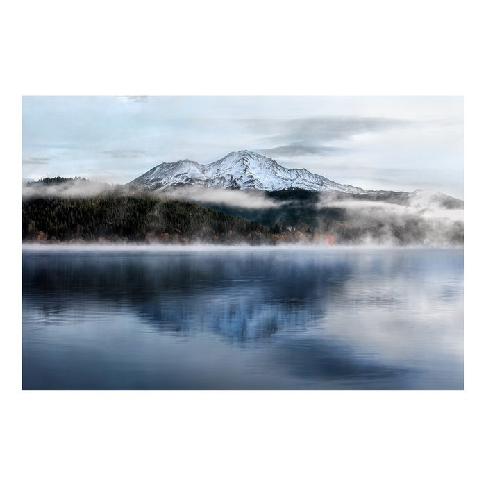 Classy Living Mountain Lake Frameless Glass Wall Art 60"x40", Blue - SF1316