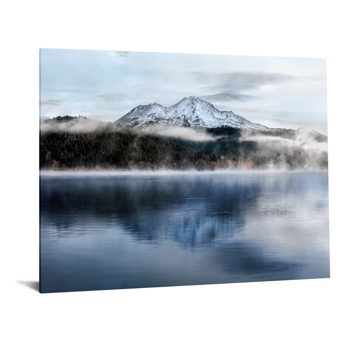 Classy Living Mountain Lake Frameless Glass Wall Art 60"x40", Blue