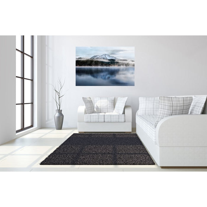 Classy Living Mountain Lake Frameless Glass Wall Art 60"x40", Blue