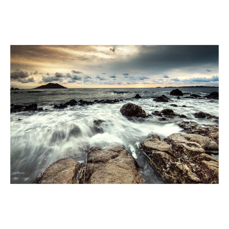 Classy Living Breaking Water Frameless Glass Wall Art 60"x40", Multi