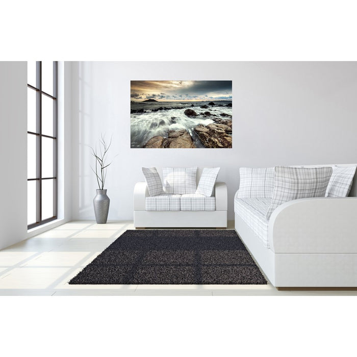 Classy Living Breaking Water Frameless Glass Wall Art 60"x40", Multi