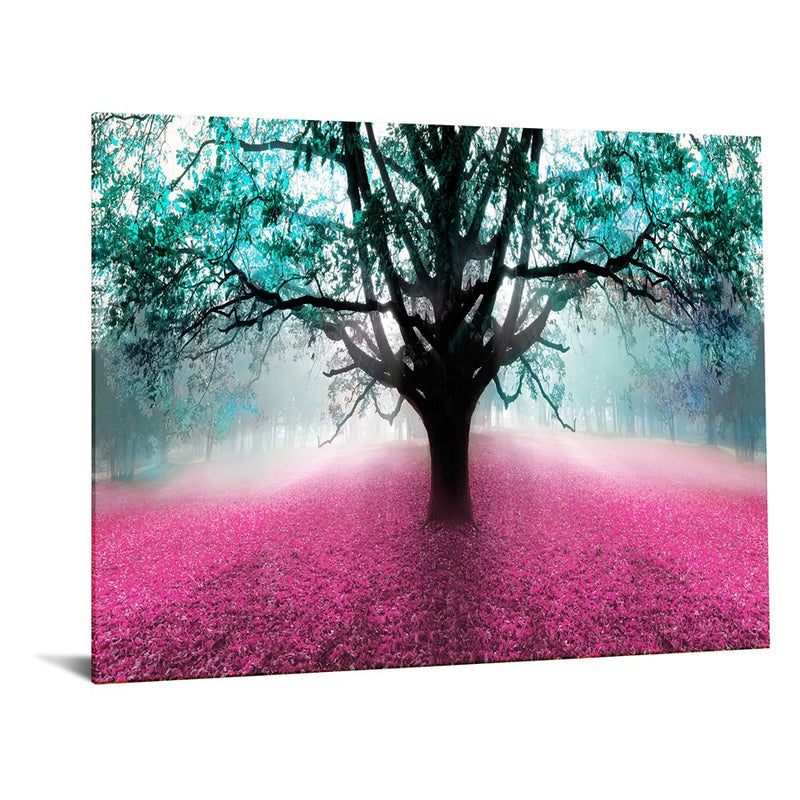 Classy Living Vibrant Forest Frameless Glass Wall Art 60"x40", Teal