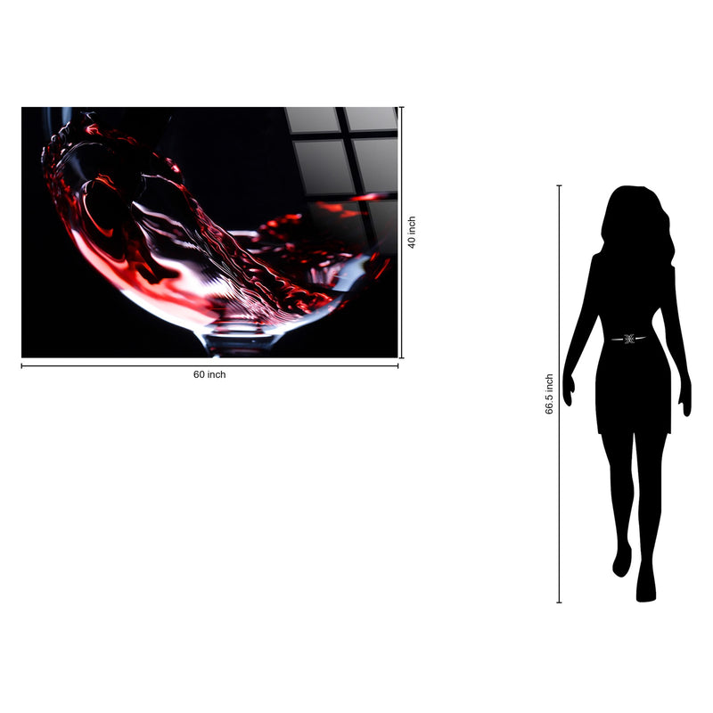 Classy Living Dramatic Crimson Pour 40"x60" Tempered, Black/Red/Clear