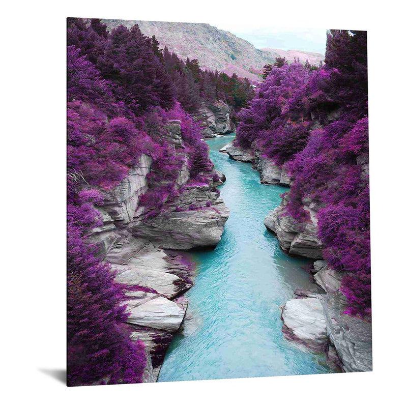 Classy Living Blooming Canyon Frameless Glass Wall Art 40"x60", Purple