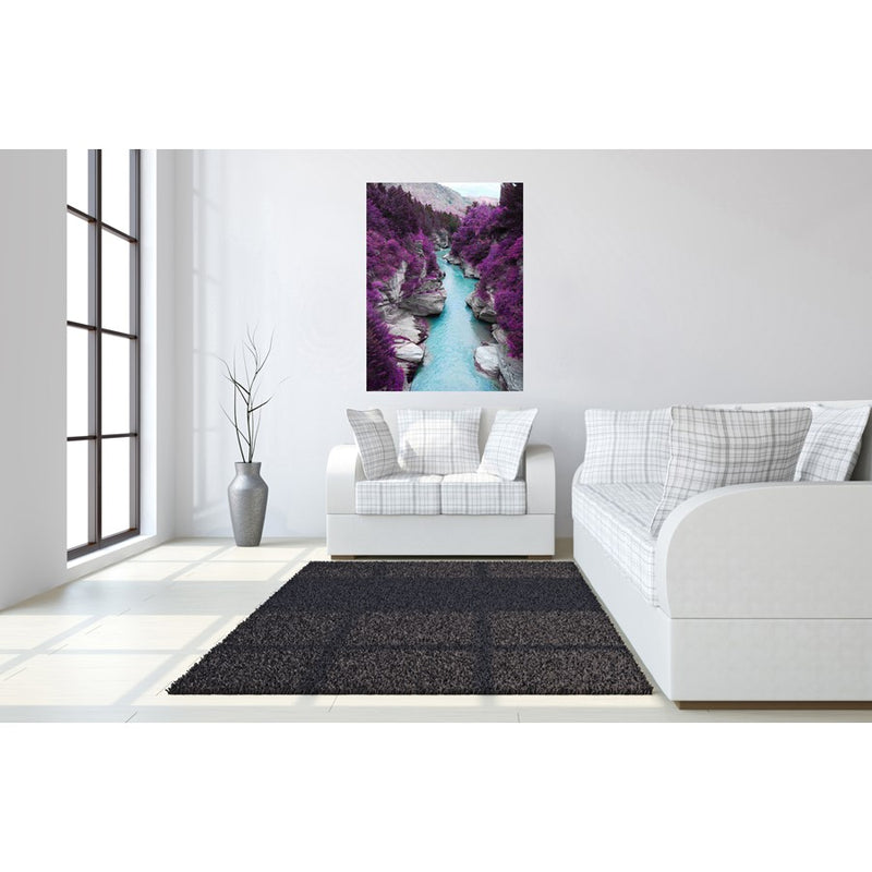 Classy Living Blooming Canyon Frameless Glass Wall Art 40"x60", Purple