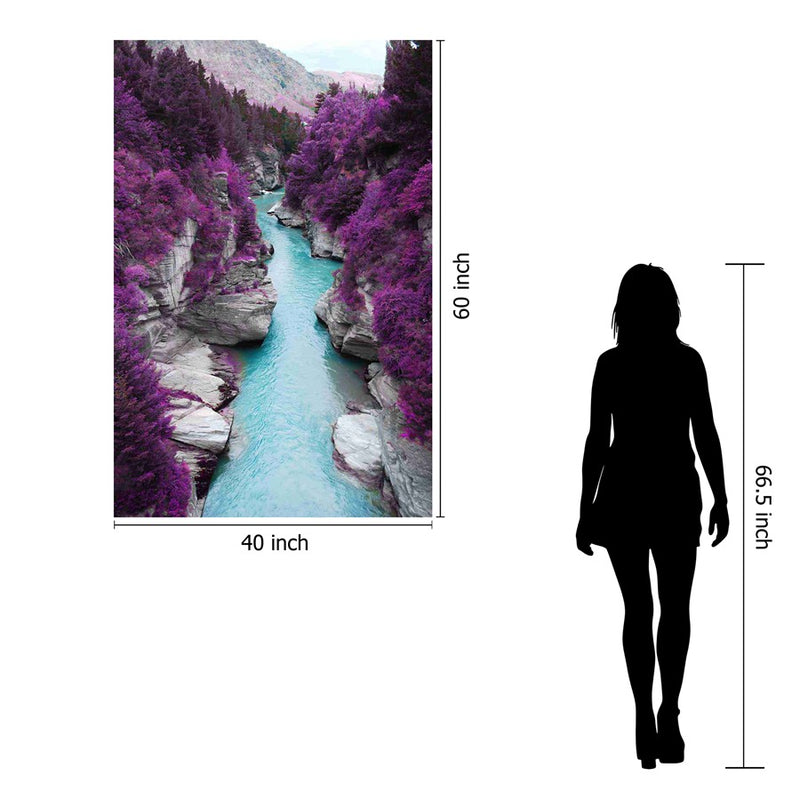 Classy Living Blooming Canyon Frameless Glass Wall Art 40"x60", Purple
