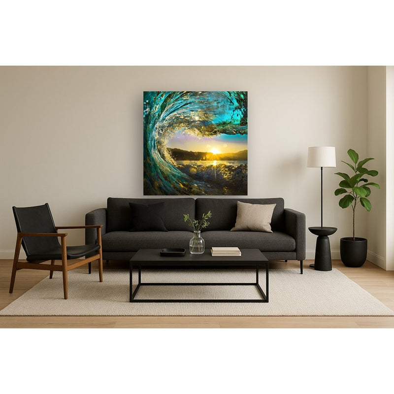 Classy Living Catching the Sunless Glass Wall Art 50"x50", Multi