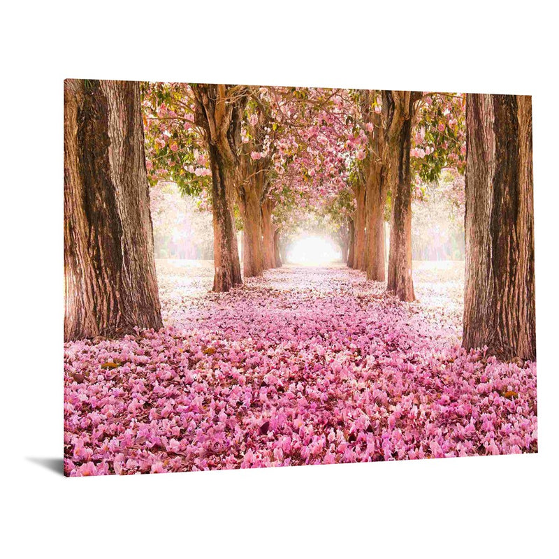 Classy Living Pink Cherry Blossomless Glass Wall Art 60"x40", Pink