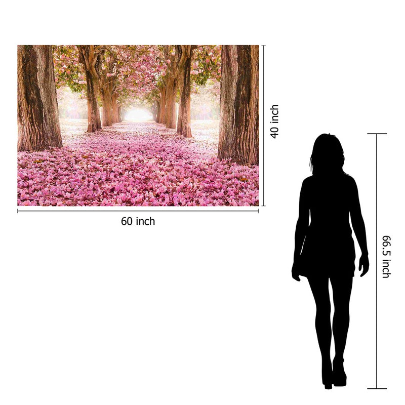 Classy Living Pink Cherry Blossomless Glass Wall Art 60"x40", Pink
