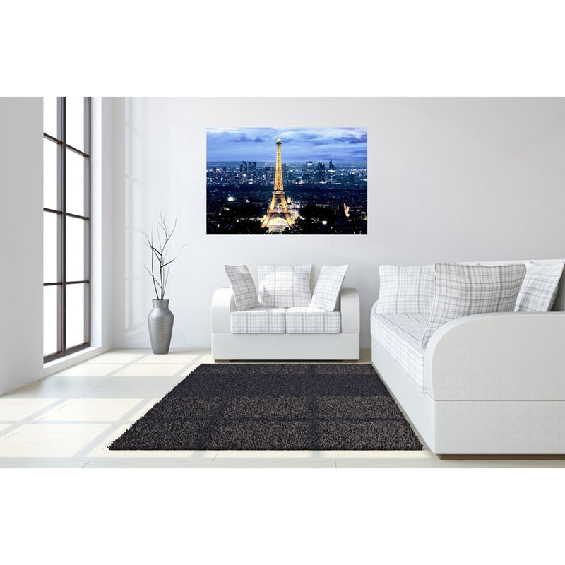 Classy Living Paris at Night Frameless Glass Wall Art 60"x40", Multi