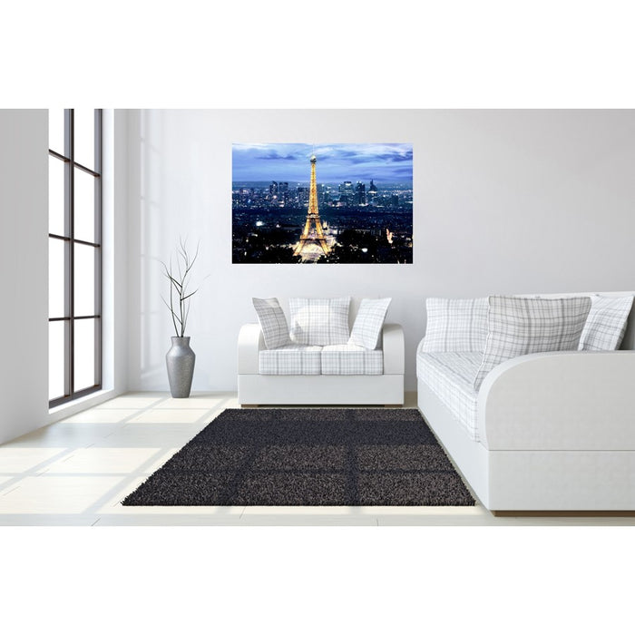 Classy Living Paris at Night Frameless Glass Wall Art 60"x40", Multi