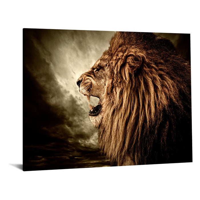 Classy Living Hear me Roar Frameless Glass Wall Art 60"x40", Multi